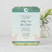 Faire-part de mariage endive de la lagune Lovebird (Debout devant)