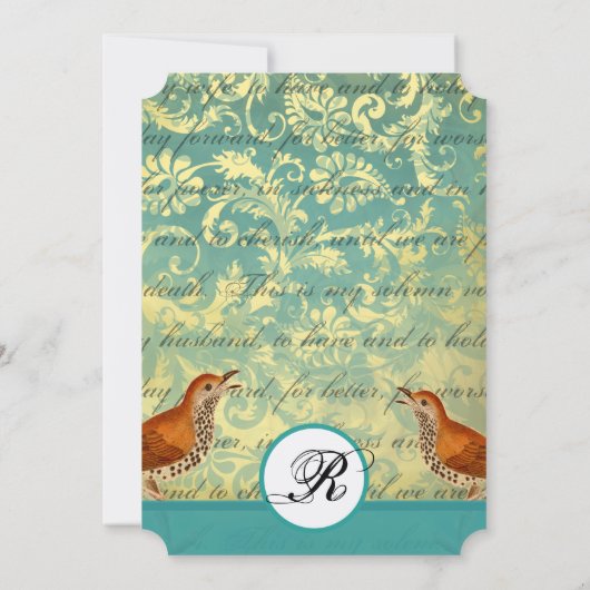 Faire-part de mariage endive de la lagune Lovebird (Dos)