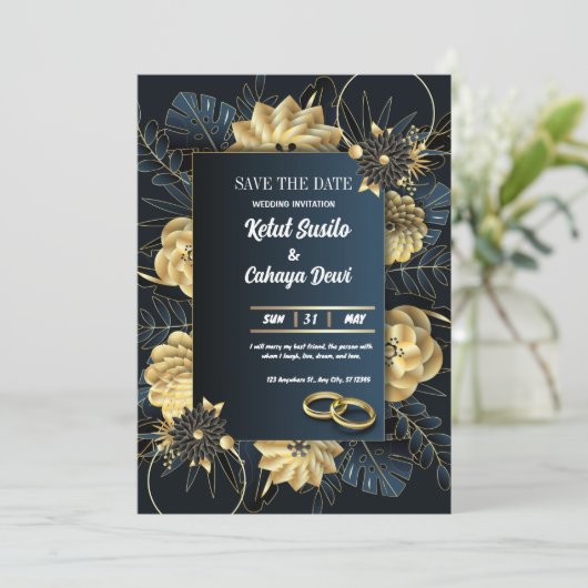 FAIRE-PART DE MARIAGE, ENREGISTRER LA DATE (Debout devant)