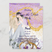 Faire-part de mariage Enregistrer la date (Devant / Derrière)