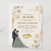 FAIRE-PART DE MARIAGE, ENREGISTRER LA DATE (Devant)