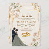 FAIRE-PART DE MARIAGE, ENREGISTRER LA DATE (Devant / Derrière)