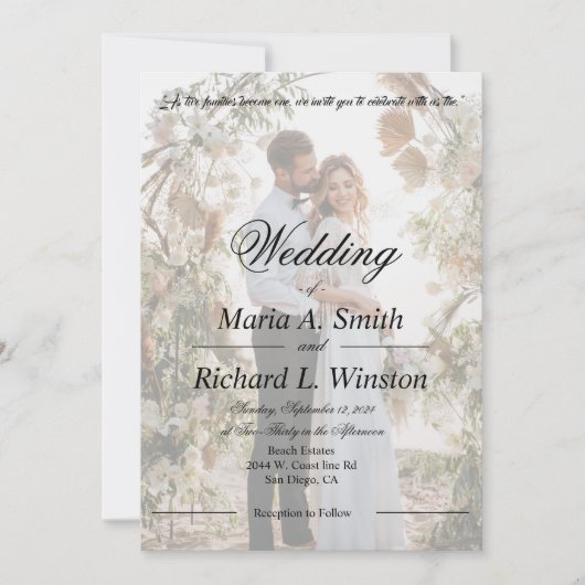 Faire-part de mariage, enregistrer la date, récept (Devant)