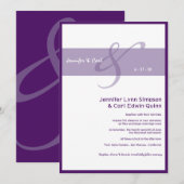 Faire-part de mariage ensemble (Violet) (Devant / Derrière)