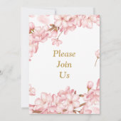 Faire-part de mariage époustouflant, fleurs roses (Dos)