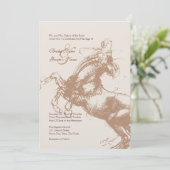 Faire-part de mariage équestre Vintage (Debout devant)