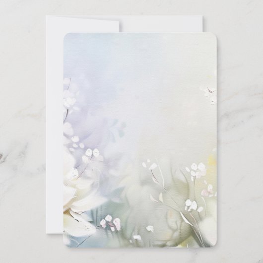 Faire-part de mariage espagnol à fleurs blanches (Dos)