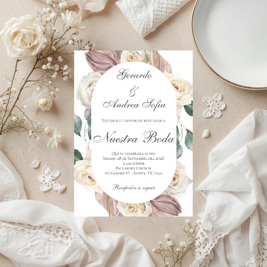 Faire-part de mariage espagnol bohème
