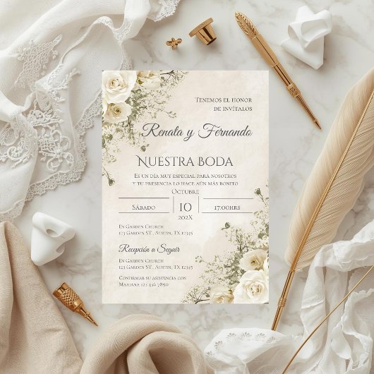 Faire-part de mariage espagnol bohème