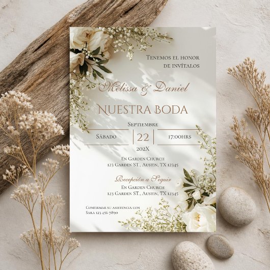 Faire-part de mariage espagnol bohème