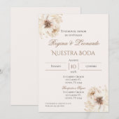 Faire-part de mariage espagnol Boho (Devant / Derrière)