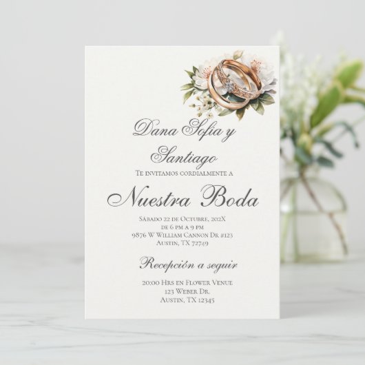 Faire-part de mariage espagnol Boho (Debout devant)