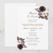 Faire-part de mariage espagnol Boho (Devant / Derrière)