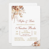 Faire-part de mariage espagnol Boho (Devant / Derrière)