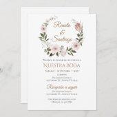 Faire-part de mariage espagnol Boho (Devant / Derrière)