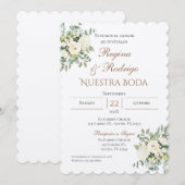 Faire-part de mariage espagnol Boho (Devant / Derrière)