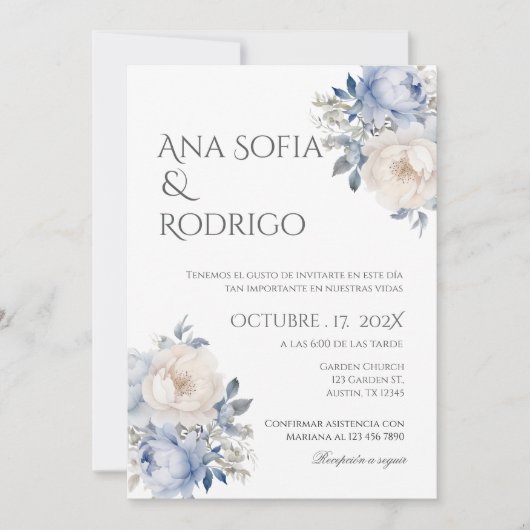 Faire-part de mariage espagnol Boho (Devant)