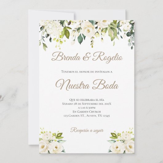 Faire-part de mariage espagnol Boho (Devant)