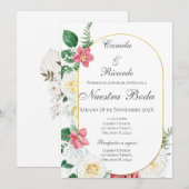 Faire-part de mariage espagnol Boho (Devant / Derrière)