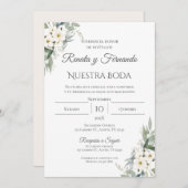 Faire-part de mariage espagnol Boho (Devant / Derrière)