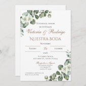 Faire-part de mariage espagnol Boho (Devant / Derrière)