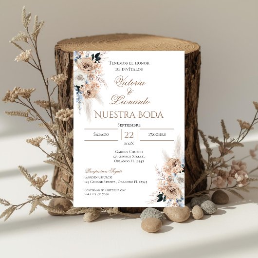 Faire-part de mariage espagnol boho