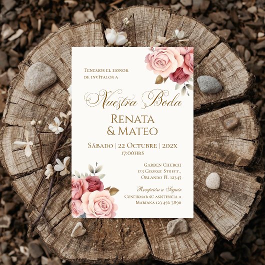 Faire-part de mariage espagnol boho
