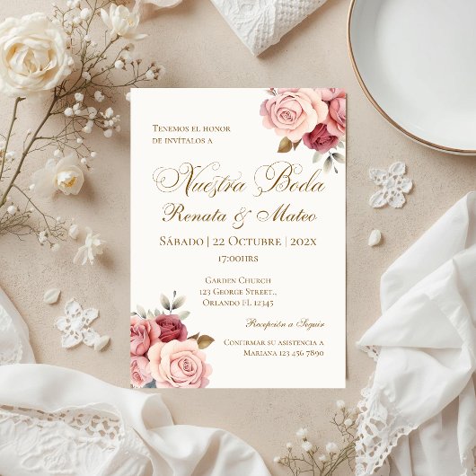 Faire-part de mariage espagnol boho
