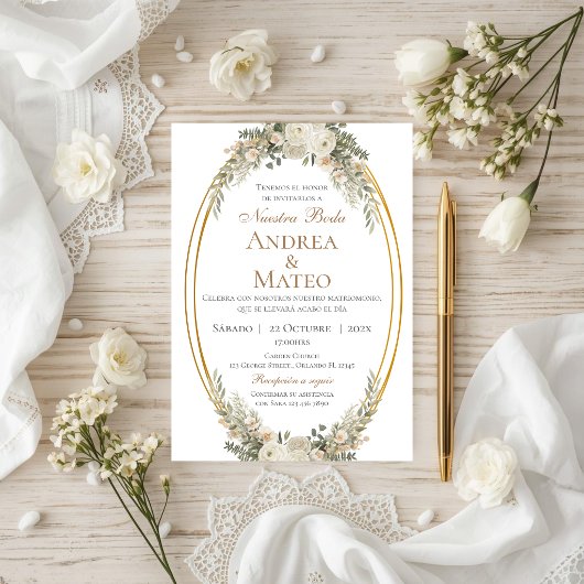 Faire-part de mariage espagnol boho