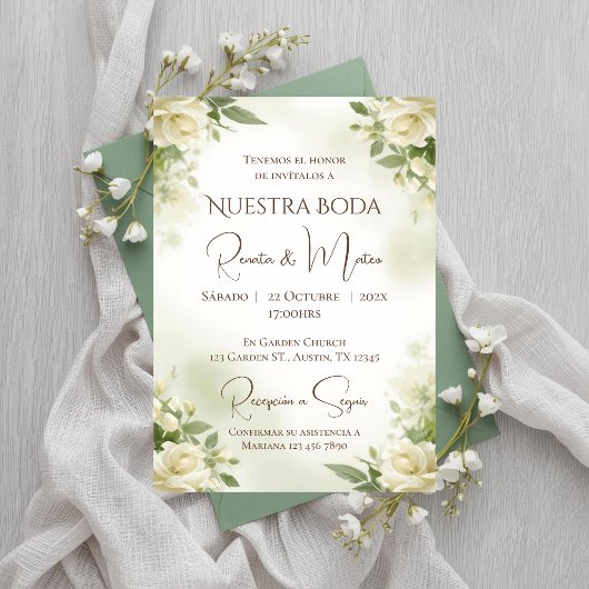 Faire-part de mariage espagnol boho
