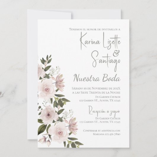 Faire-part de mariage espagnol Boho (Devant)
