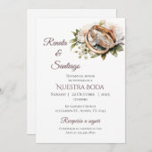 Faire-part de mariage espagnol Boho (Devant / Derrière)