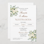 Faire-part de mariage espagnol Boho (Devant / Derrière)