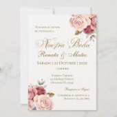 Faire-part de mariage espagnol boho (Devant)