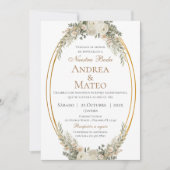 Faire-part de mariage espagnol boho (Devant)