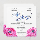 faire-part de mariage espagnol carré, Invitación B (Devant / Derrière)