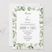 Faire-part de mariage espagnol Eucalyptus verdoyan (Devant)