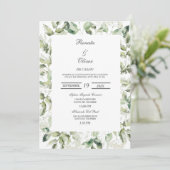 Faire-part de mariage espagnol Eucalyptus verdoyan (Debout devant)