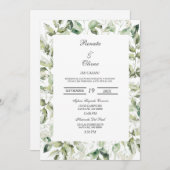 Faire-part de mariage espagnol Eucalyptus verdoyan (Devant / Derrière)