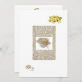 Faire-part de mariage espagnol "Gold Bands & Coins (Devant / Derrière)