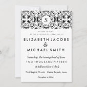 Faire-part de mariage espagnol noir et blanc de (Devant)