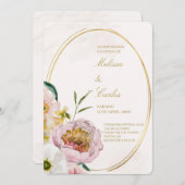 Faire-part de mariage espagnol Oval Wreath (Devant / Derrière)