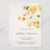 Faire-part de mariage espagnol rose orange (Devant / Derrière)