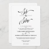 Faire-part de mariage espagnol Sr y Sra (Devant / Derrière)