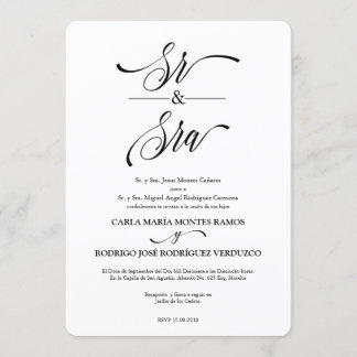 Faire-part de mariage espagnol Sr y Sra
