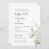 Faire-part de mariage espagnol verdoyant (Devant / Derrière)