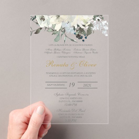 Faire-part de mariage espagnol verdoyant (In situ (ordinateur de poche))