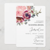 Faire-part de mariage espagnole moderne (Devant / Derrière)