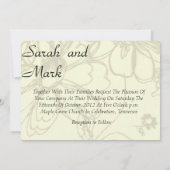 Faire-part de mariage esquissé de fleurs (Dos)