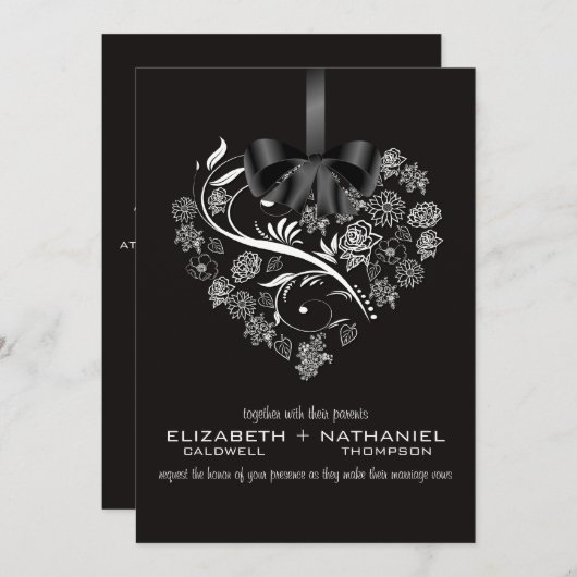 Faire-part de mariage essoufflé--minuit (Devant / Derrière)